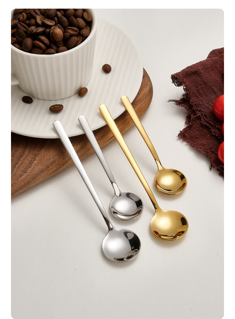 304不锈钢小圆勺咖啡甜品勺奶粉蜂蜜调羹搅拌勺调味勺子可印LOGO详情15