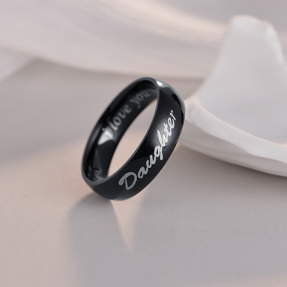 Aliexpress European and American jewelry family rings, DAD MOM rings, I LOVE YOU family rings, 6mm smooth surface pic 9