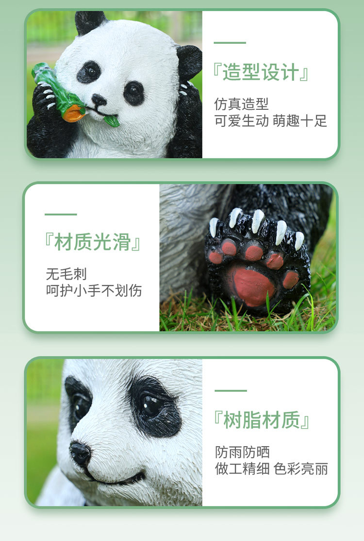 Factory direct sales of resin simulation panda ornaments for courtyard and garden decoration, outdoor animal lawns, and garden landscape sculptures pic 7