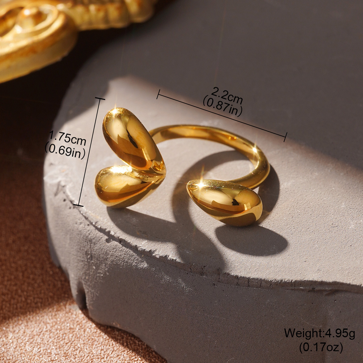 European and American fashionable stainless steel rings with hollowed-out, niche wide lines, high-end design sense, and gold jewelry wholesale pic 41