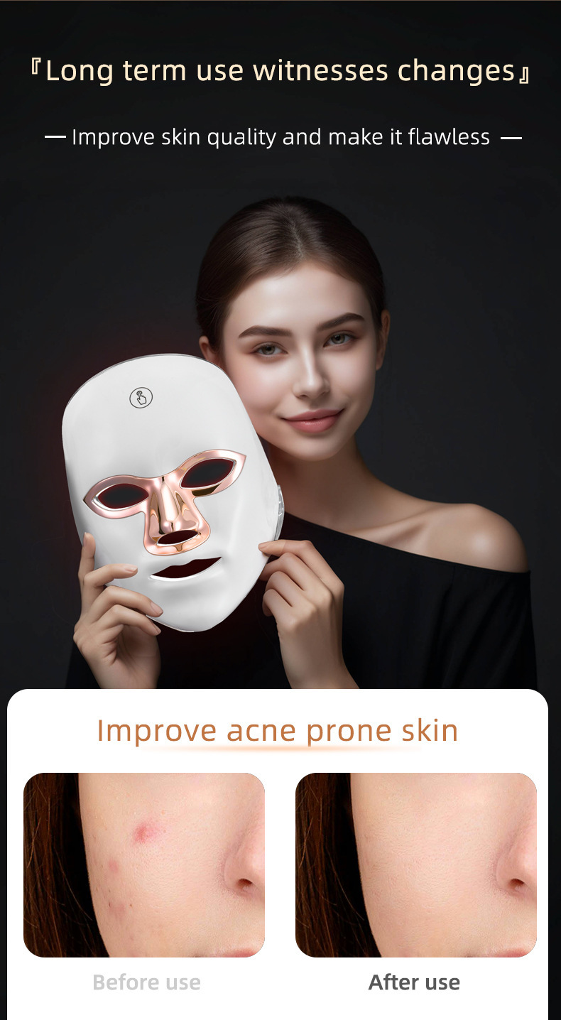 shanilak recargable touch colorful colorful light mask instrument instrumento de rejuvenecimiento fotónico de la piel máscara máscara de belleza led espectrómetro de belleza pic 7