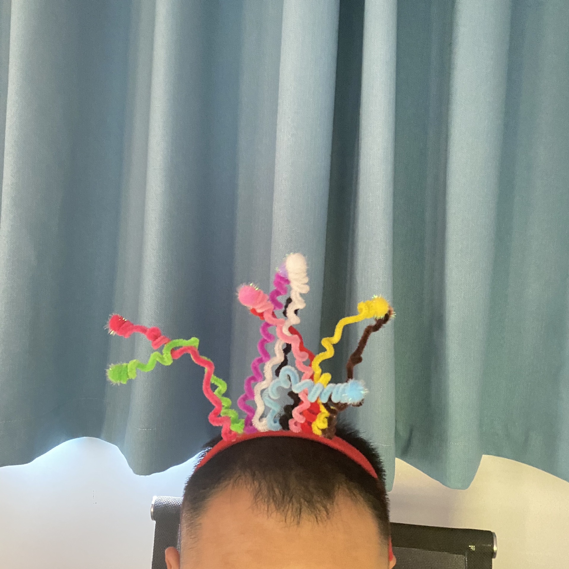 A funny birthday party headband, photo prop and souvenir with the same InS-style curly spring as a South Korean blogger pic 7