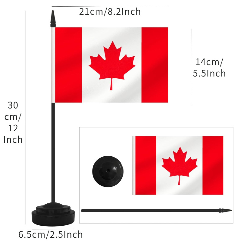 跨境现货美国加拿大桌旗塑料单杆旗座旗帜小彩旗各国国旗旗杆详情7