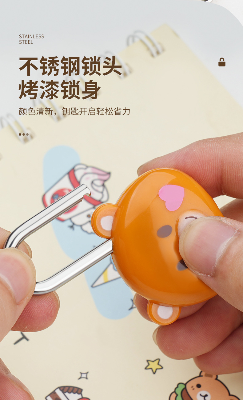 Cute padlock, cartoon combination lock, lock holder, lock head, small lock, cabinet lock, student dormitory suitcase, mini padlock pic 4