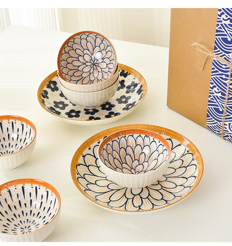 日式碗碟套装陶瓷碗盘礼盒套装釉下彩餐具天地盖碗具套装商务会销详情10