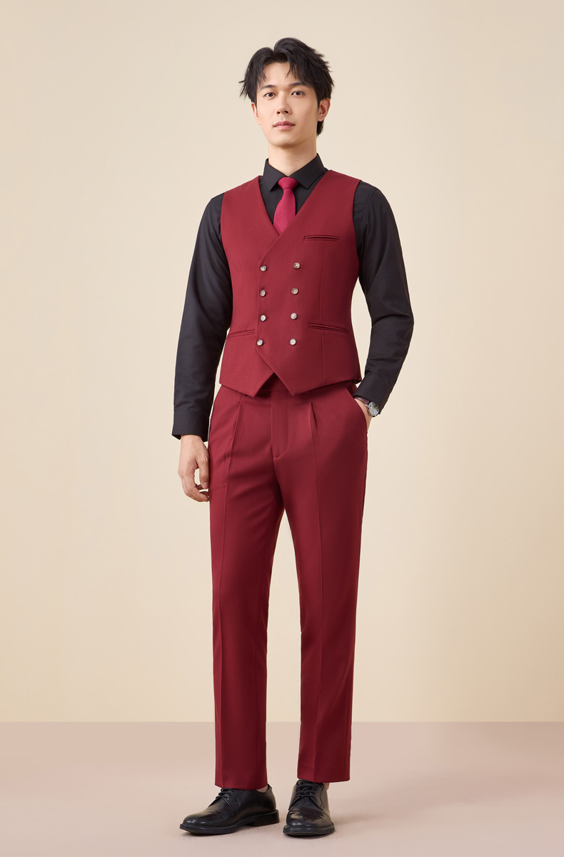 Tian Si Acetic Acid high-end navy blue suit set for men pic 30