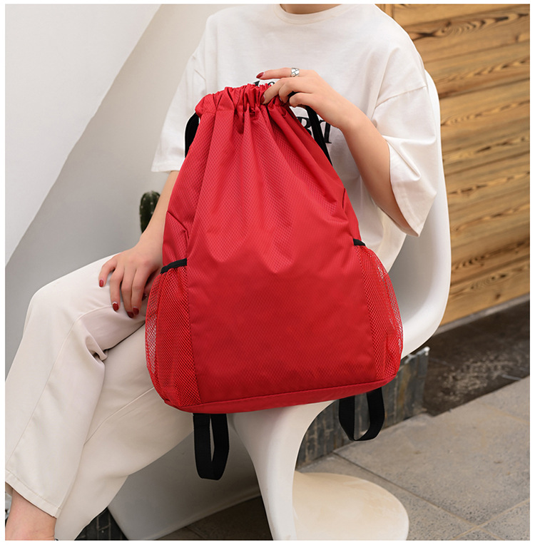 定LOGO束口袋双肩包男女2022新款背包大容量抽绳健身运动篮球包详情19