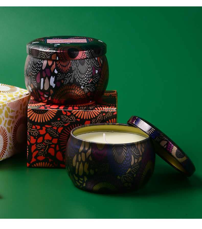 Cross-border soybean wax scented candle gift box, plant essential oil smokeless scented candle set available for e-commerce in stock pic 4