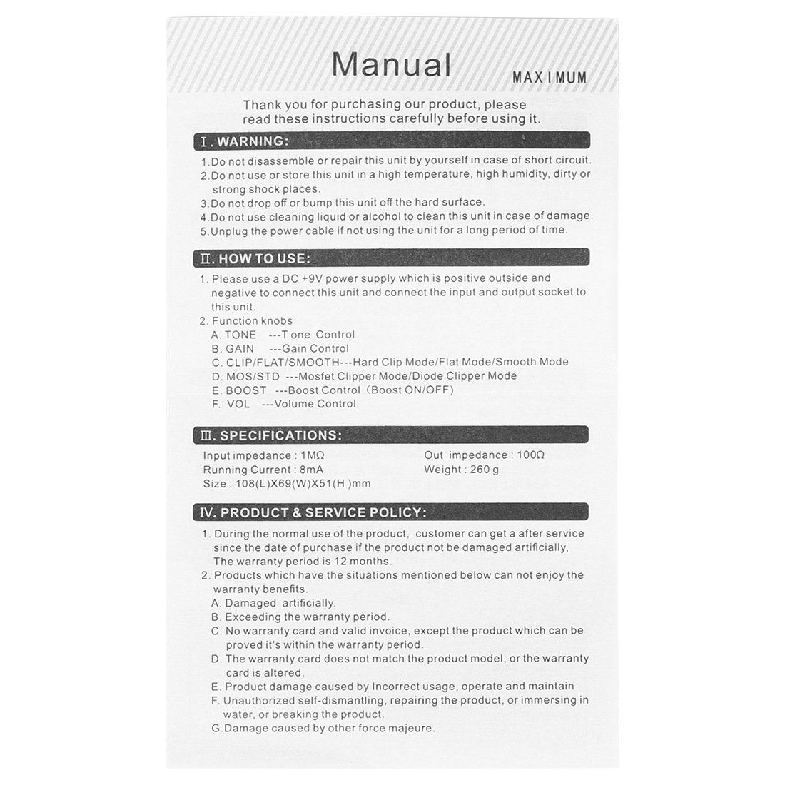 LADE单块效果器MAXIMUM过载效果器电吉他贝斯户外效果器跨境爆款详情17