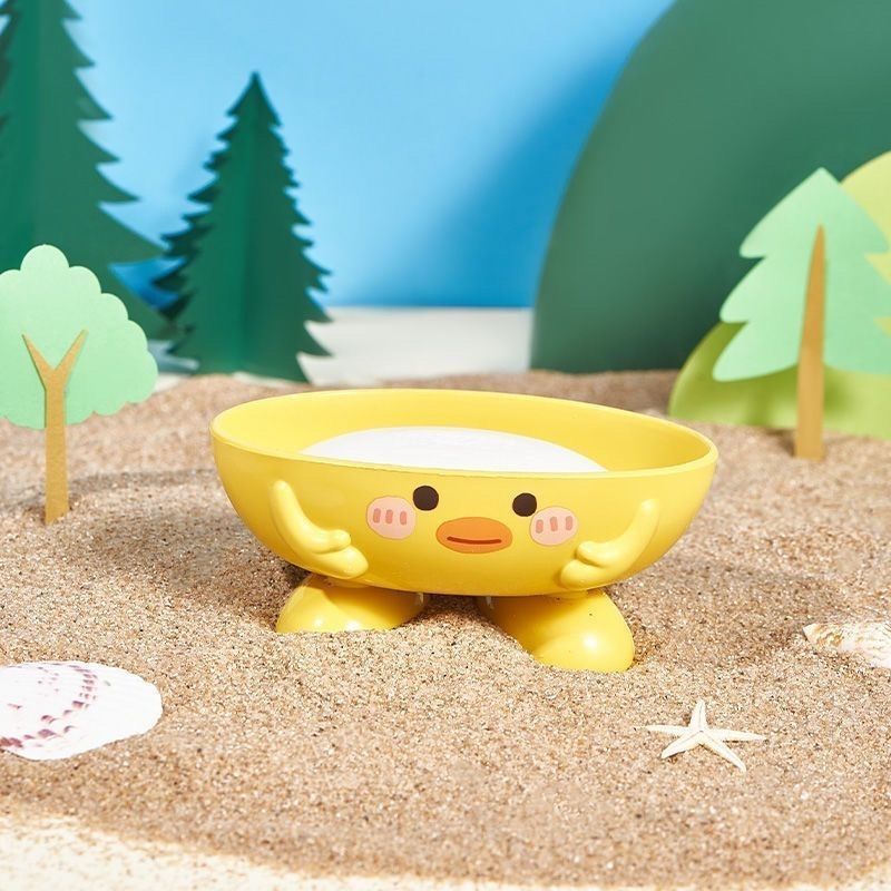 Soap box, home cute cartoon bathroom soap box, draining little yellow duck soap box, thickened storage rack for dormitory pic 15