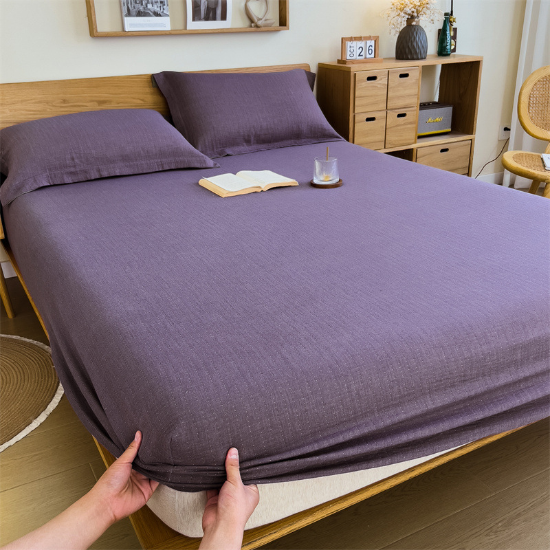 Pure cotton yarn-dyed jacquard double-layer gauze bed cover, single piece of all-cotton gauze mattress protective cover, bedspread, bed cover, single piece of bedding pic 131