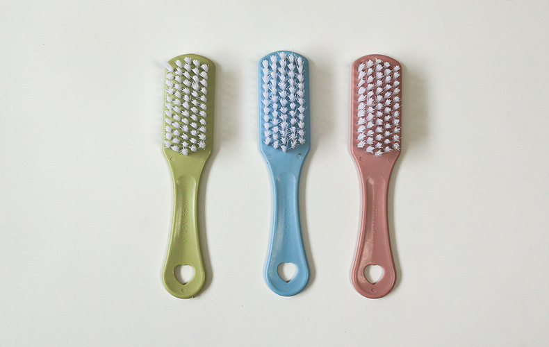 Plain plastic small brush for stain removal, laundry brush, shoe cleaning brush, long-handled soft bristles, hanging clothes brush and shoe brush pic 1