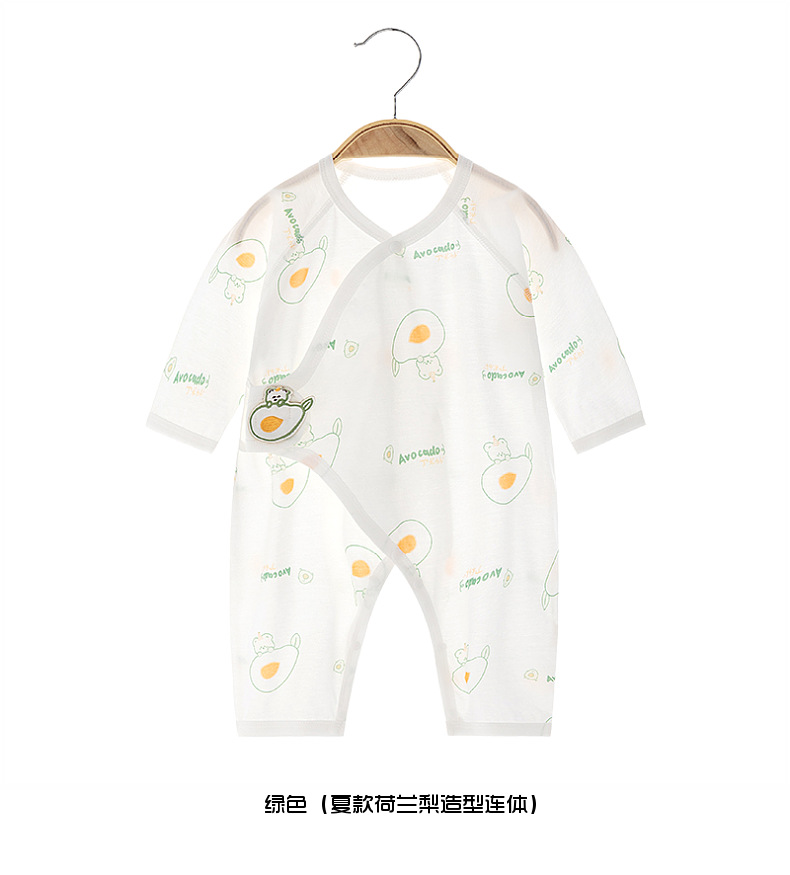 Summer baby one-piece suit, pure cotton thin boneless clothes for infants, long-sleeved clothes for babies, summer air-conditioned clothes pic 12