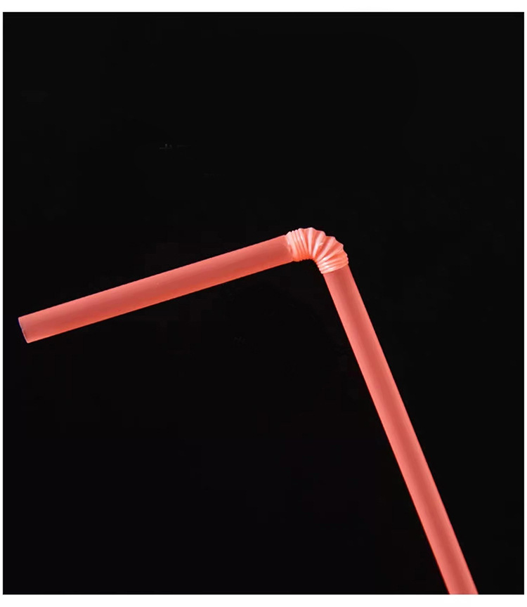 Wholesale of flexible and extended plastic straws for juice drinks and milk tea in stock, 100 pieces each in color pic 4