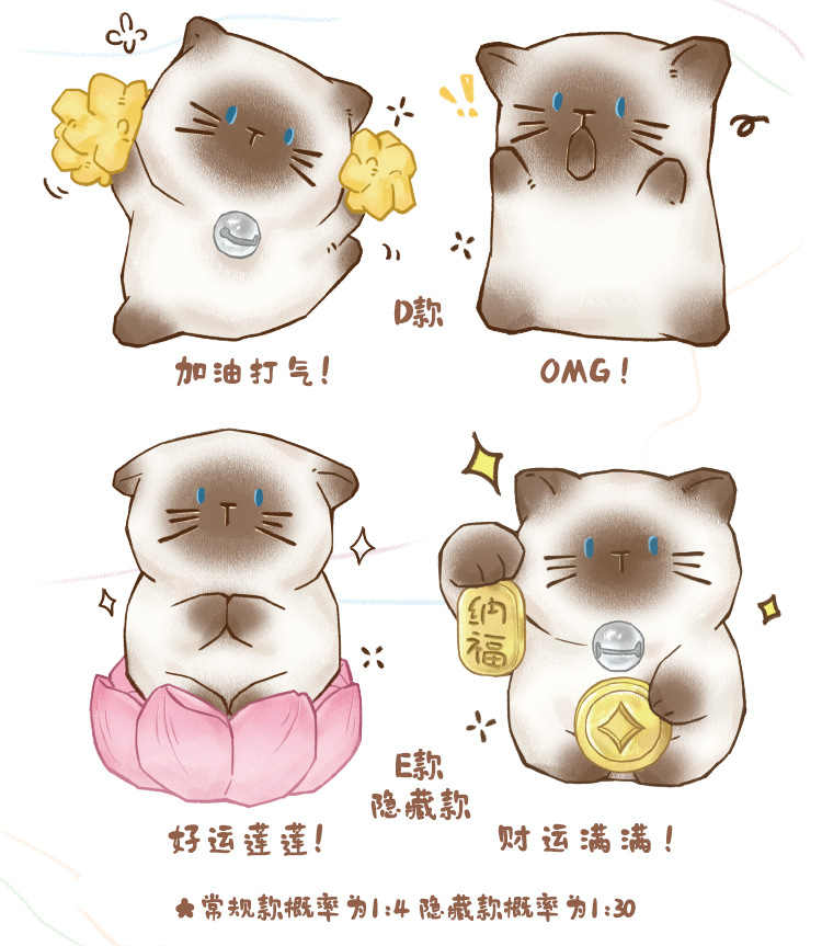 猫猫水晶PAI情绪盲盒 卡通可爱桌面树脂工艺品摆件节日送礼盲盒详情4