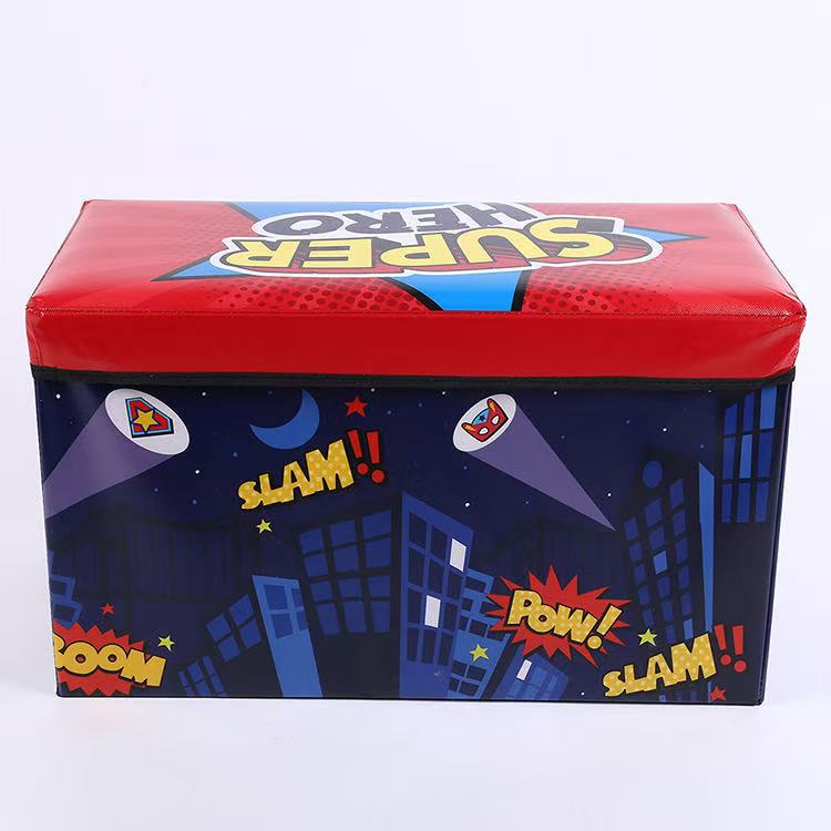 Toy and clothing storage box, cartoon rectangular storage stool, organizing box, non-woven fabric shoe-changing stool, storage box pic 8