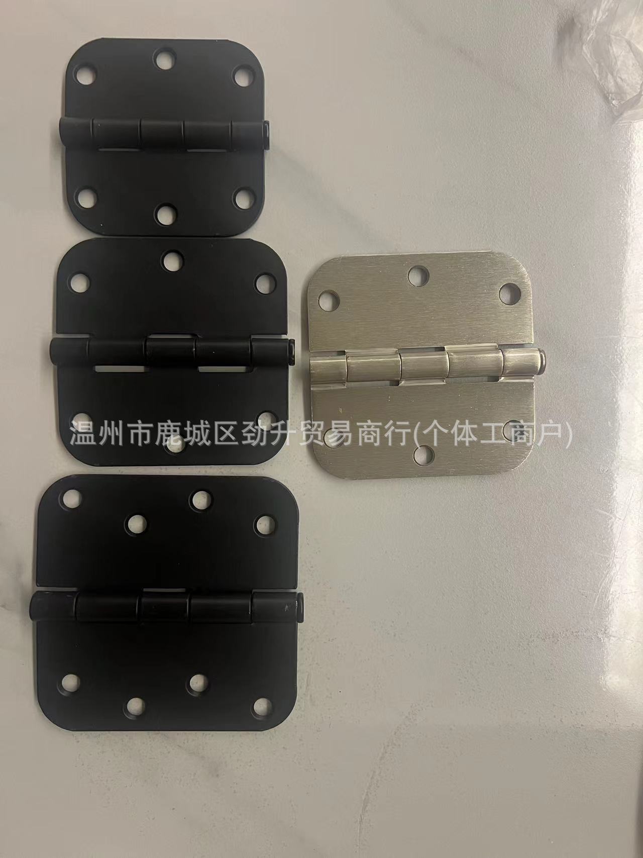 American-style rounded corner hinges, matte black plastic flat opening iron hinges, 3-inch, 3.5-inch, 4-inch large rounded corner civilian door and window hinges pic 6