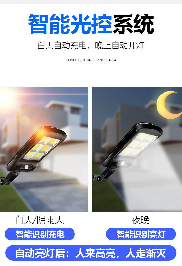 New solar street lamp, induction courtyard LED wall lamp, smart remote control lighting lamp, COB high-intensity small street lamp pic 10