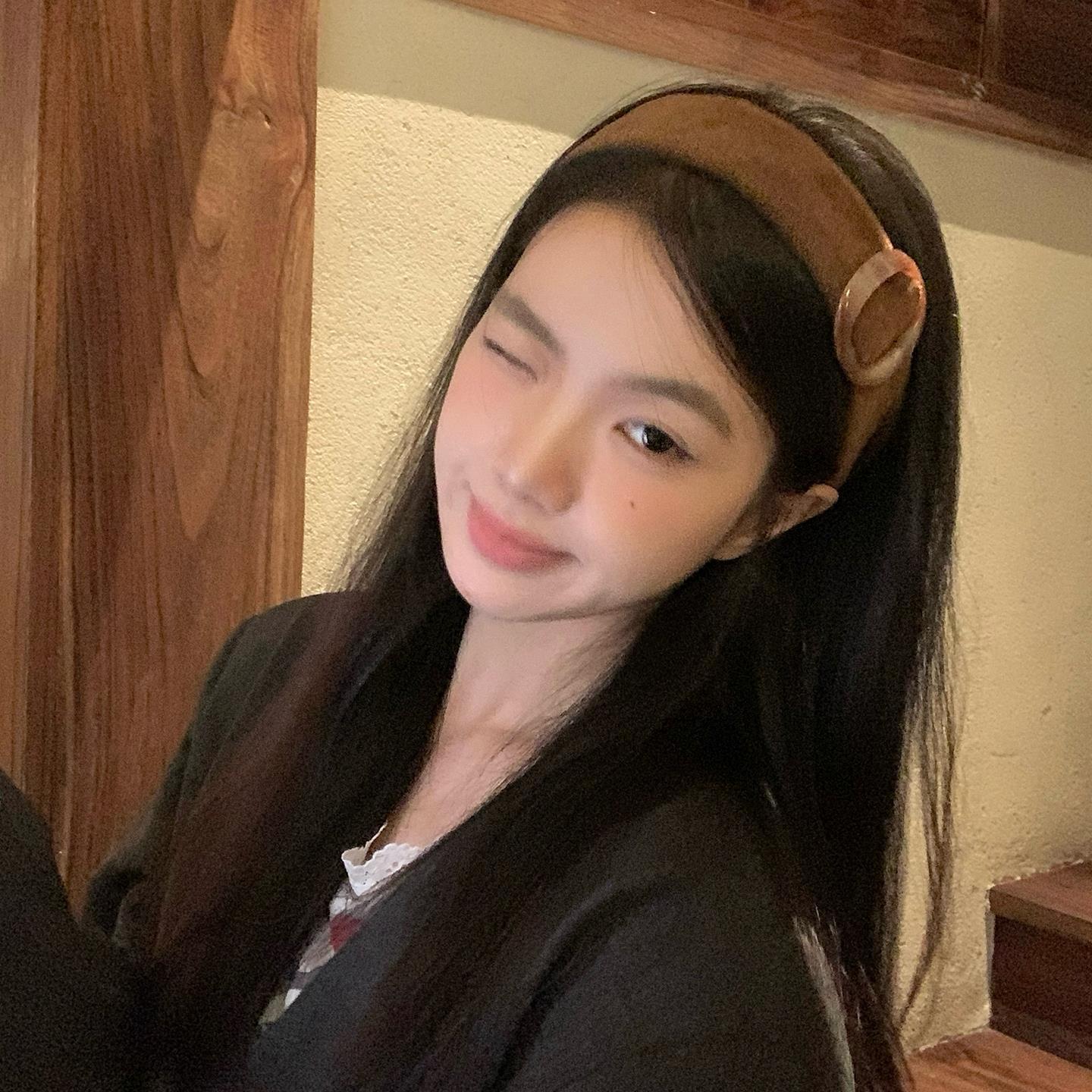 高分智感!美拉德玳瑁色圆环宽边发箍时尚复古高颅顶头箍外戴发饰详情4