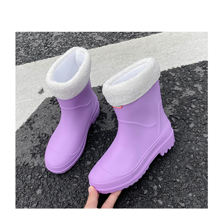 跨境时尚女雨鞋防滑水鞋防水雨靴韩版新款短筒套脚休闲工作出口详情30