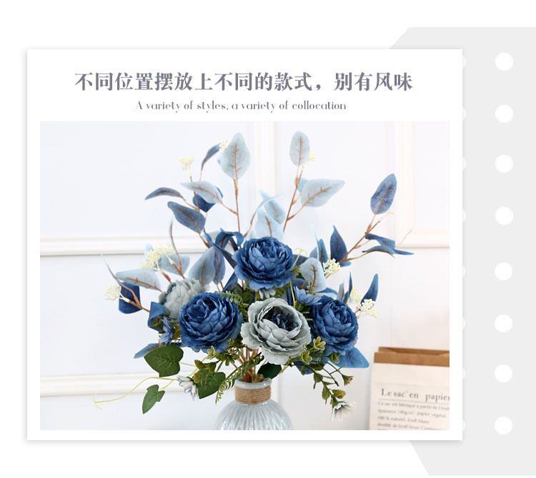 假花仿真花客厅摆件摆设轻奢风家用装饰地中海花艺插花花艺批发详情6