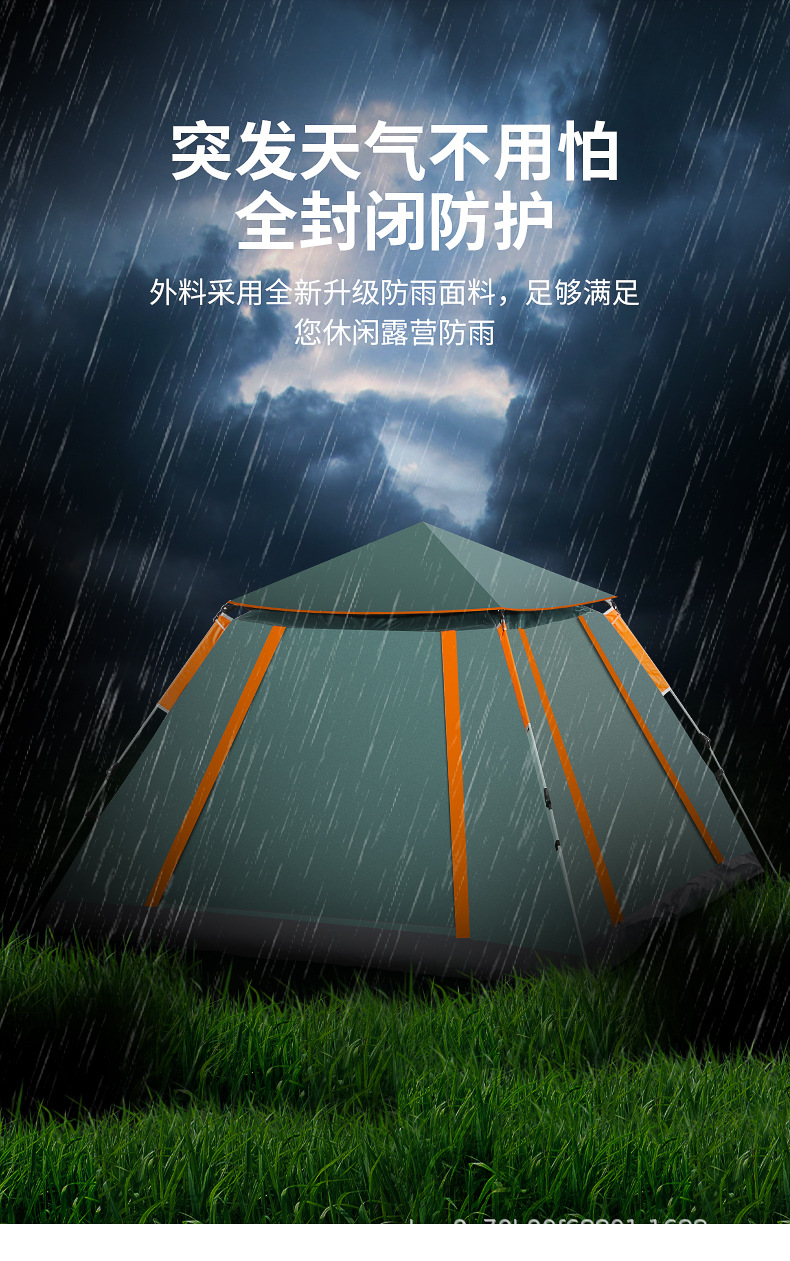 绿色户外露营帐篷天幕充气式150cm防晒防风防水详情12