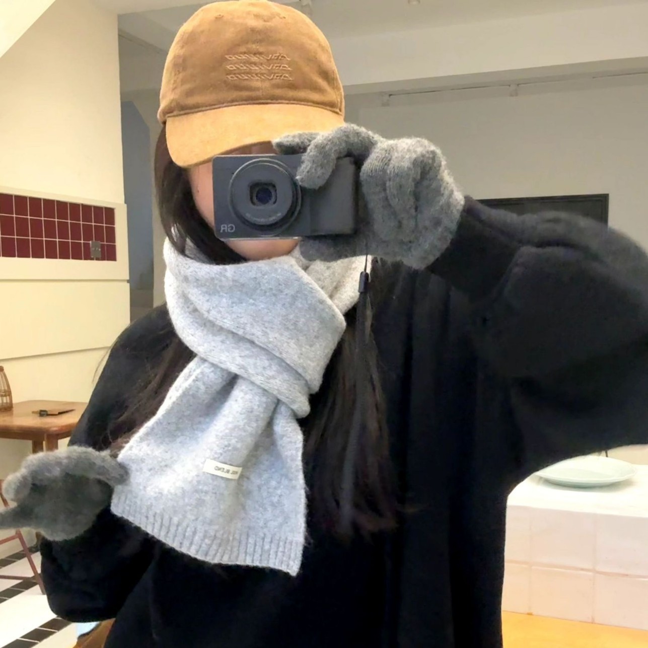 Solid-color wool blend scarf for women, autumn and winter, knitted woolen, warm, Korean-style, versatile, fashionable, fresh and sweet neck pic 24