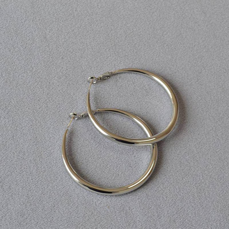 港风圆环耳圈素圈925银针气质通勤百搭高级感耳饰女oversize耳坠详情13