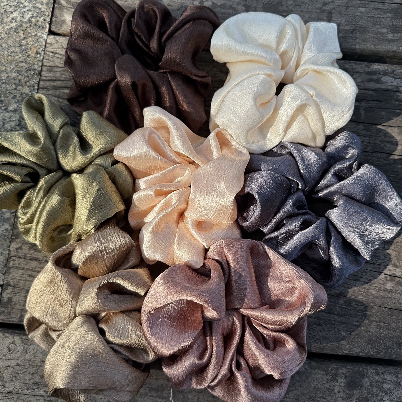 Autumn and winter color series, fashionable Korean-style hair tie for women, 2025 style, with a high-end look of pig intestine, ins high-elasticity hair band pic 2