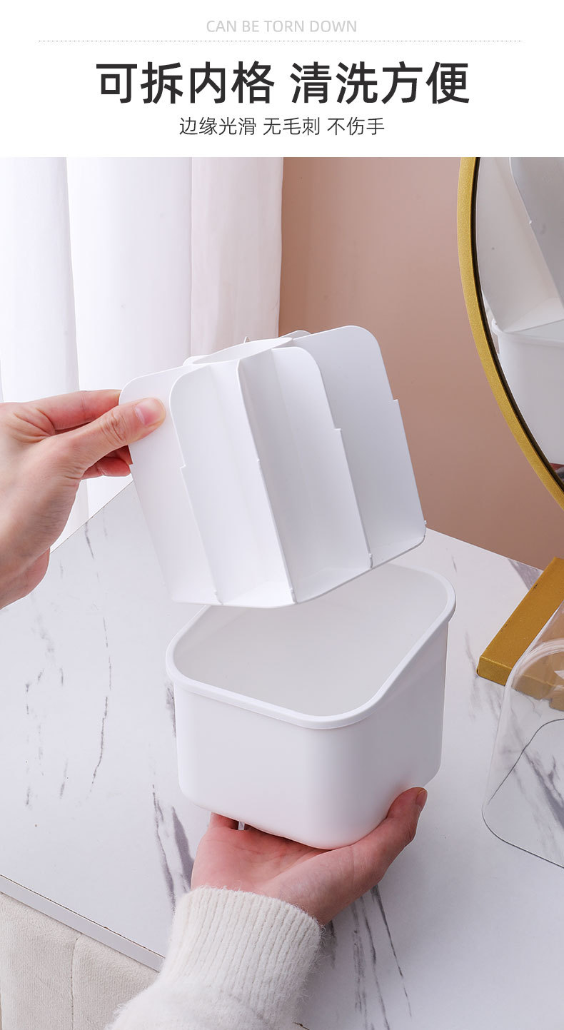 轻奢化妆刷收纳筒带盖旋转口红架眉笔眼线笔刷桶化妆品收纳盒桌面详情13