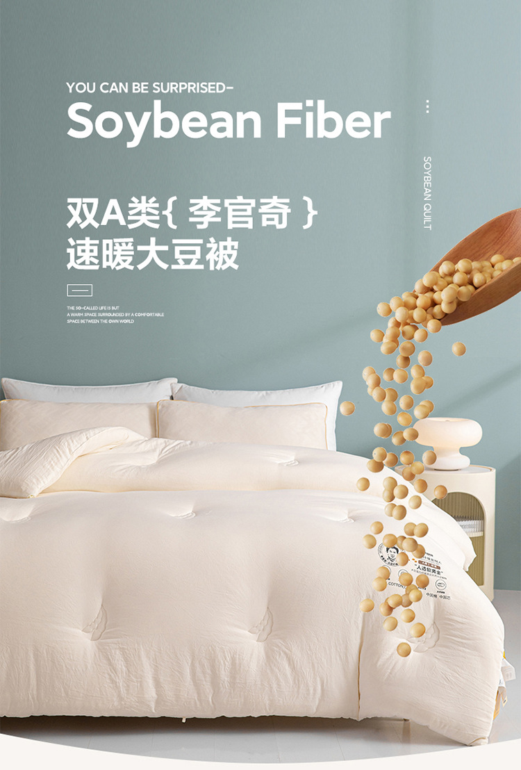 A类李官奇大豆纤维被子大豆被芯加厚冬被保暖冬季被芯春秋被批发详情3