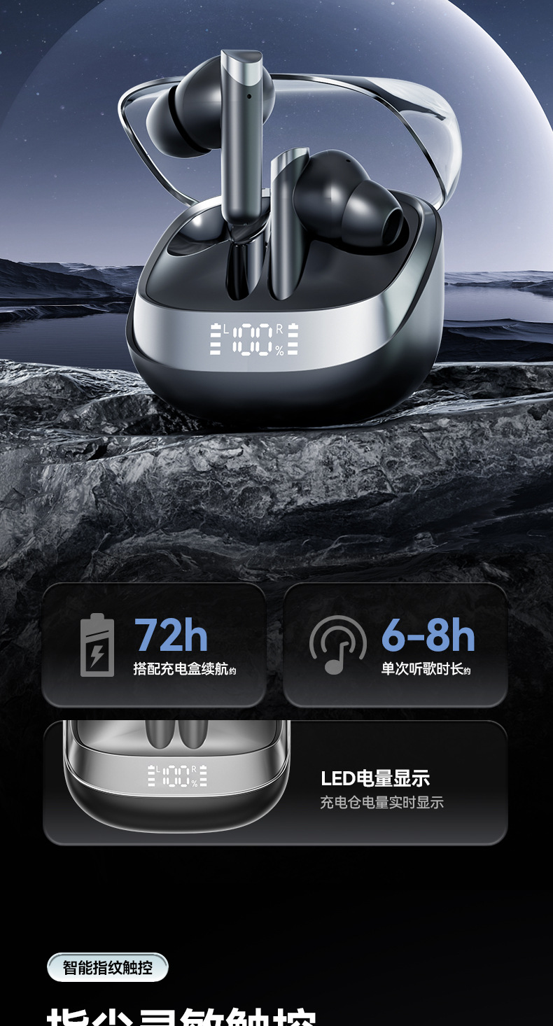 M83 cross border ANC permeable con reducción de ruido tws esports bluetooth auriculares insensibles de lapso de tiempo auriculares inalámbricos para juegos heavy bass pic 16