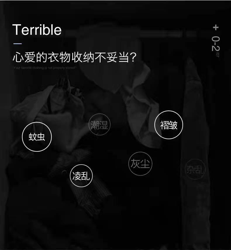 【持嘉】透明西服套卧室收纳衣服防尘罩可水洗简约现代家用挂衣袋详情8