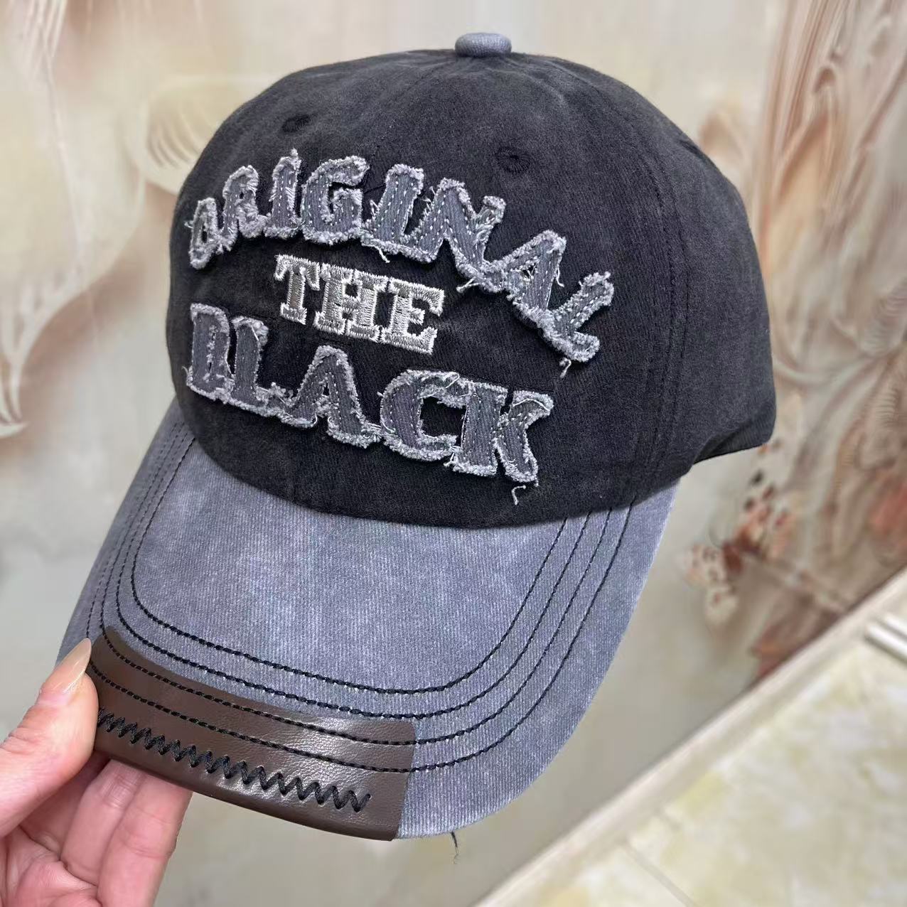 嘻哈棒球帽批发新款休闲百搭牛仔布做旧鸭舌帽字母刺绣现货棒球帽详情16
