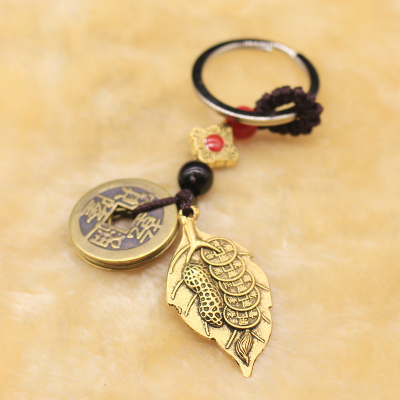 Pure handcrafted Five Emperors coin keychains, pendants, safety copper coins, car decoration, car accessories pic 8