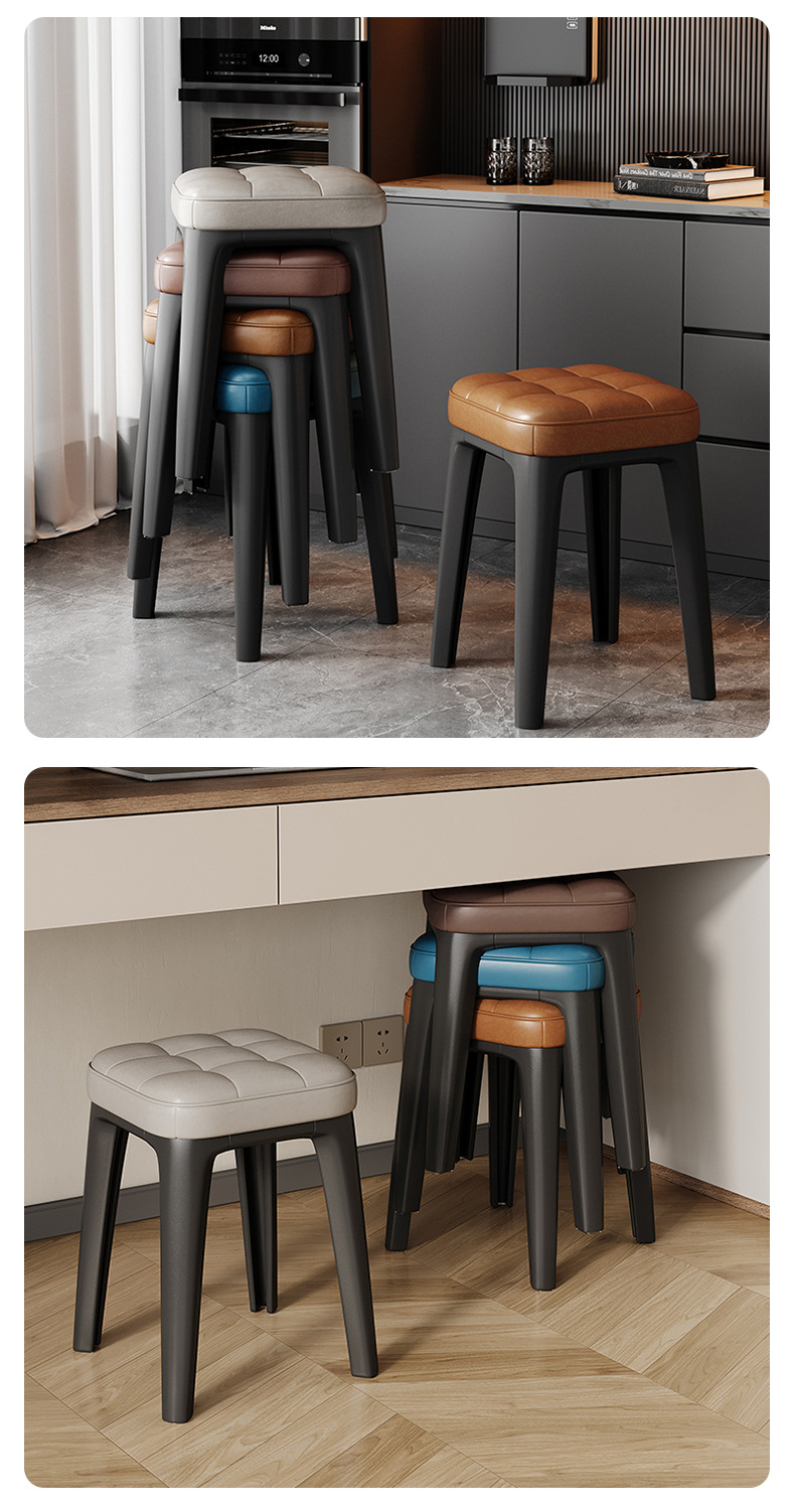 简约软包方凳可叠放餐桌板凳餐厅客厅休闲凳家用餐椅户外折叠桌椅详情14