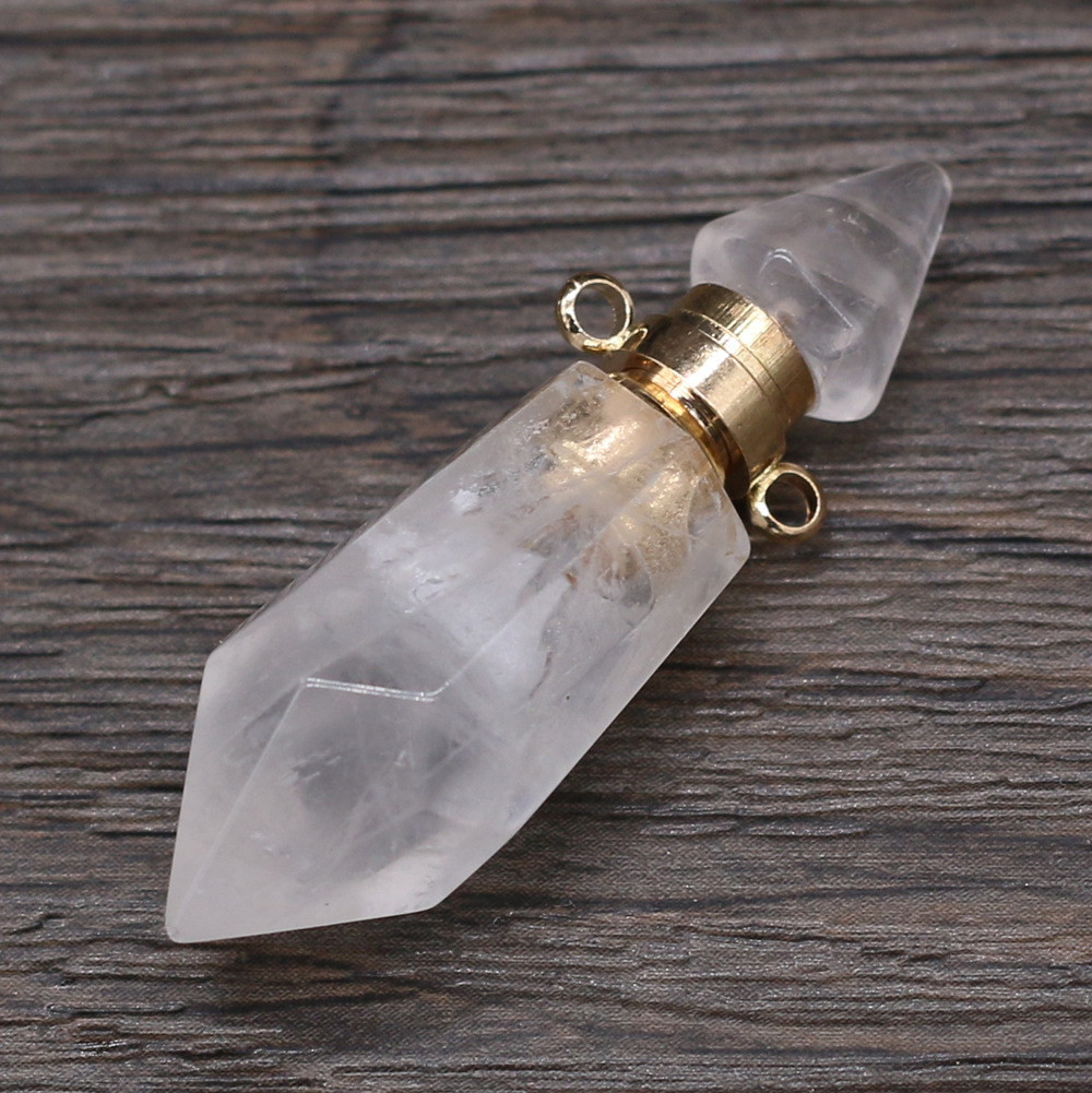Exquisite natural semi-precious stone perfume bottles, white crystal, various shapes, DIY accessories, fashionable and exquisite wholesale production pic 83