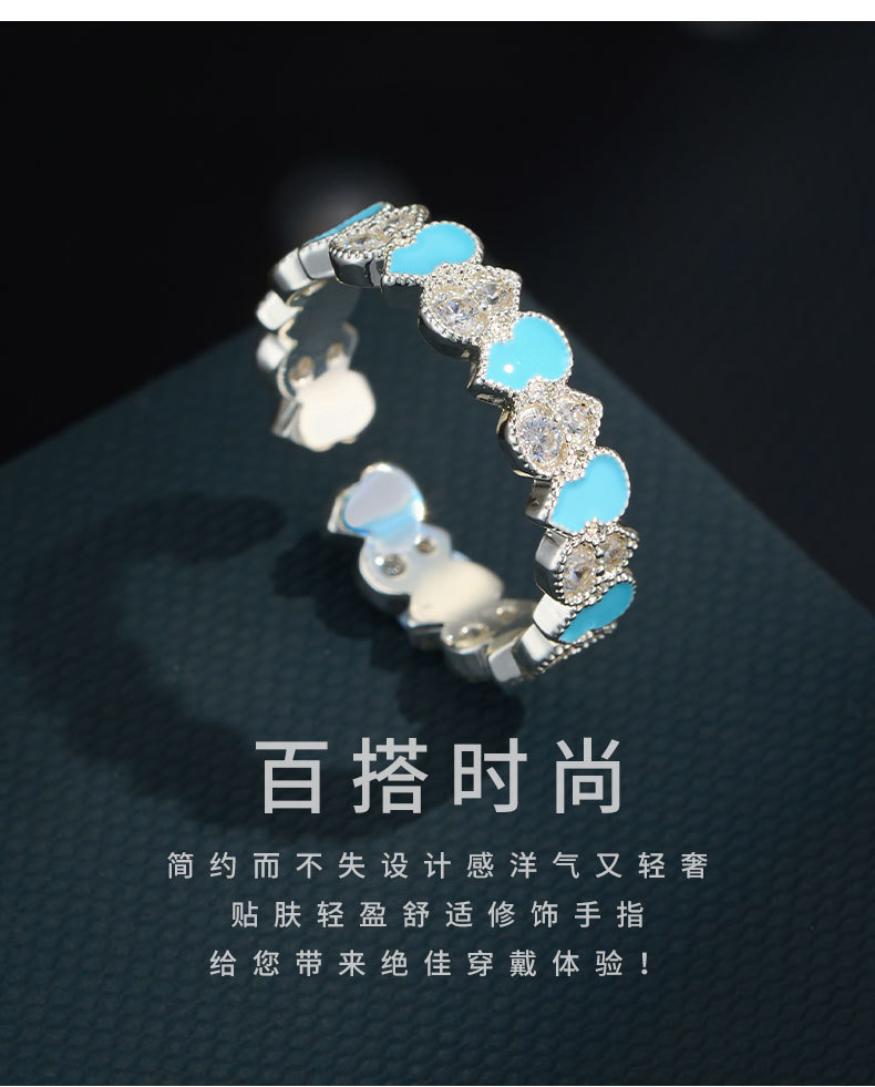 源头工厂新中式珐琅滴油葫芦开口戒指铜合金真金电镀镶锆精致指环详情11