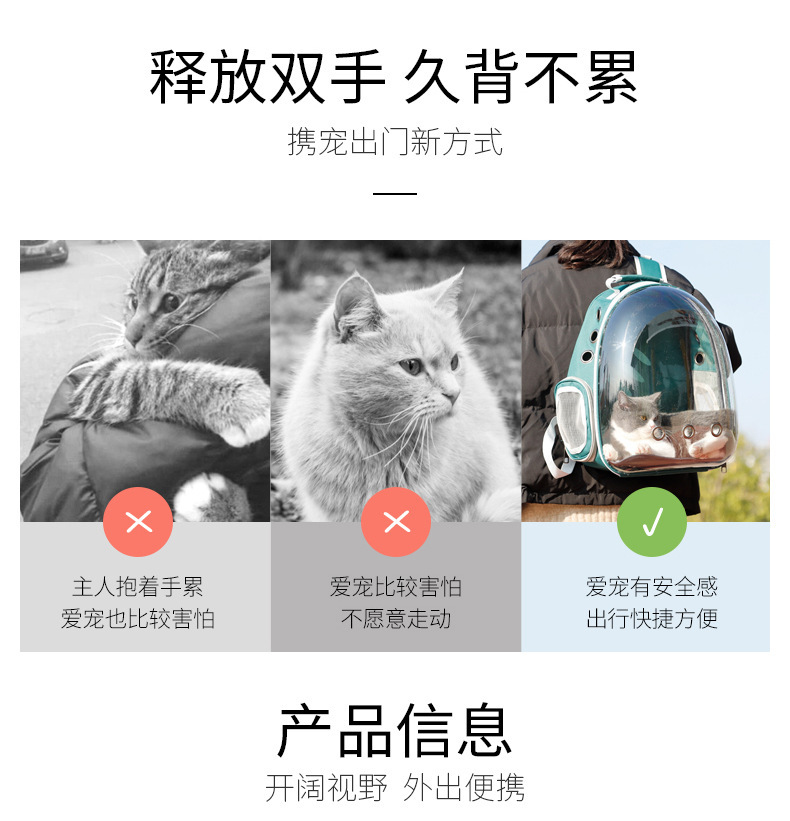 猫包宠物全景猫咪透明双肩包宠物包太空包便携外出太空舱猫背包详情3