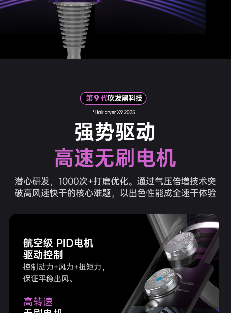 跨境新款电吹风机家用负离子护发速干发廊大风力恒温吹风筒不伤发详情10