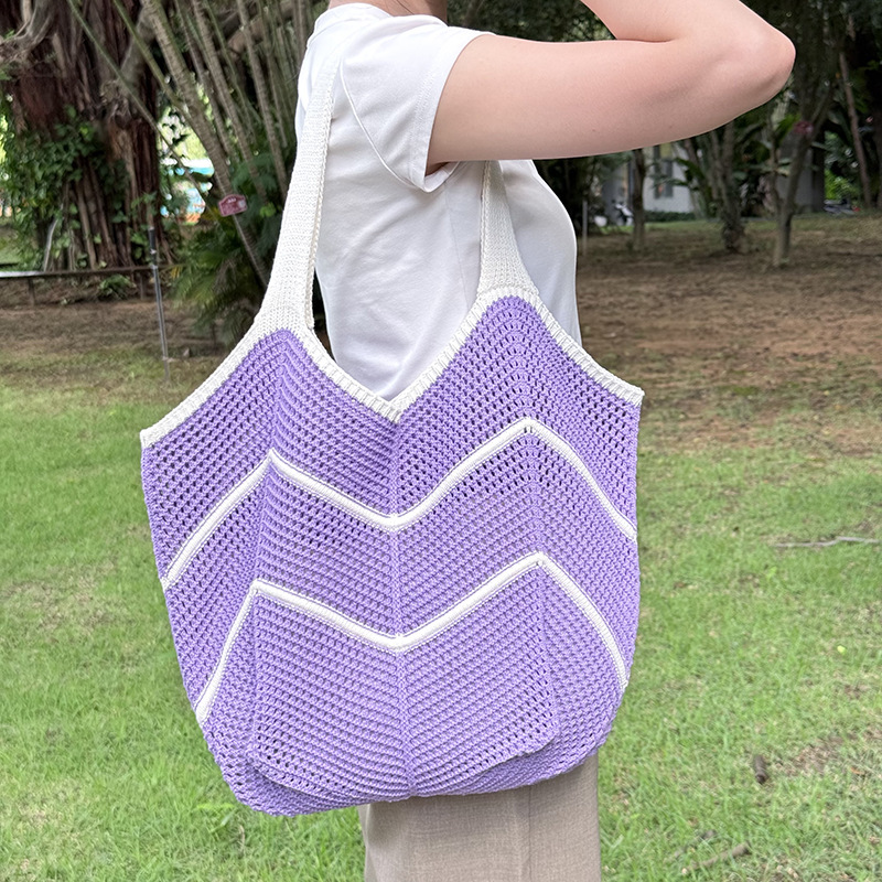 Casual large-capacity knitted bag for women 2025 new style, trendy, versatile and stylish single-shoulder bag, fashionable tote woven bag pic 10