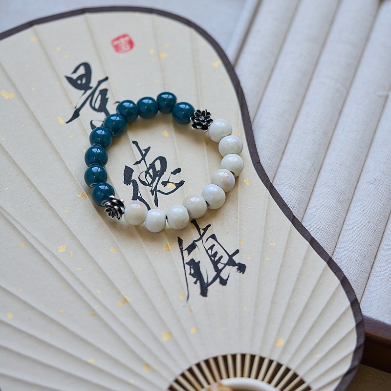 Jingdezhen ceramic bracelet wholesale, original ancient-style beads with Dunhuang elements, new Chinese-style jewelry, versatile Chinese style pic 12
