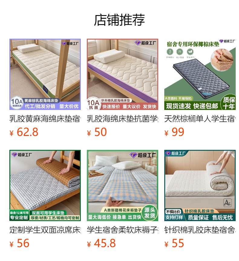 床垫子乳胶床垫宿舍床垫学生租房加厚褥子软垫家用打地铺神器双人详情1