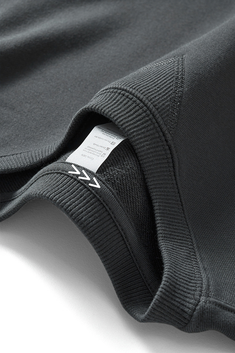 380重磅纯棉圆领卫衣 秋冬款美式长袖T恤男女宽松套头打底衫上衣详情8