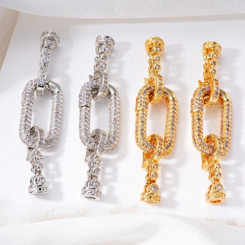 Pearl necklace buckle chain, full zirconium heavy industry handcrafted end buckle, connecting buckle, mother-and-child buckle, sweater chain diy accessories pic 4