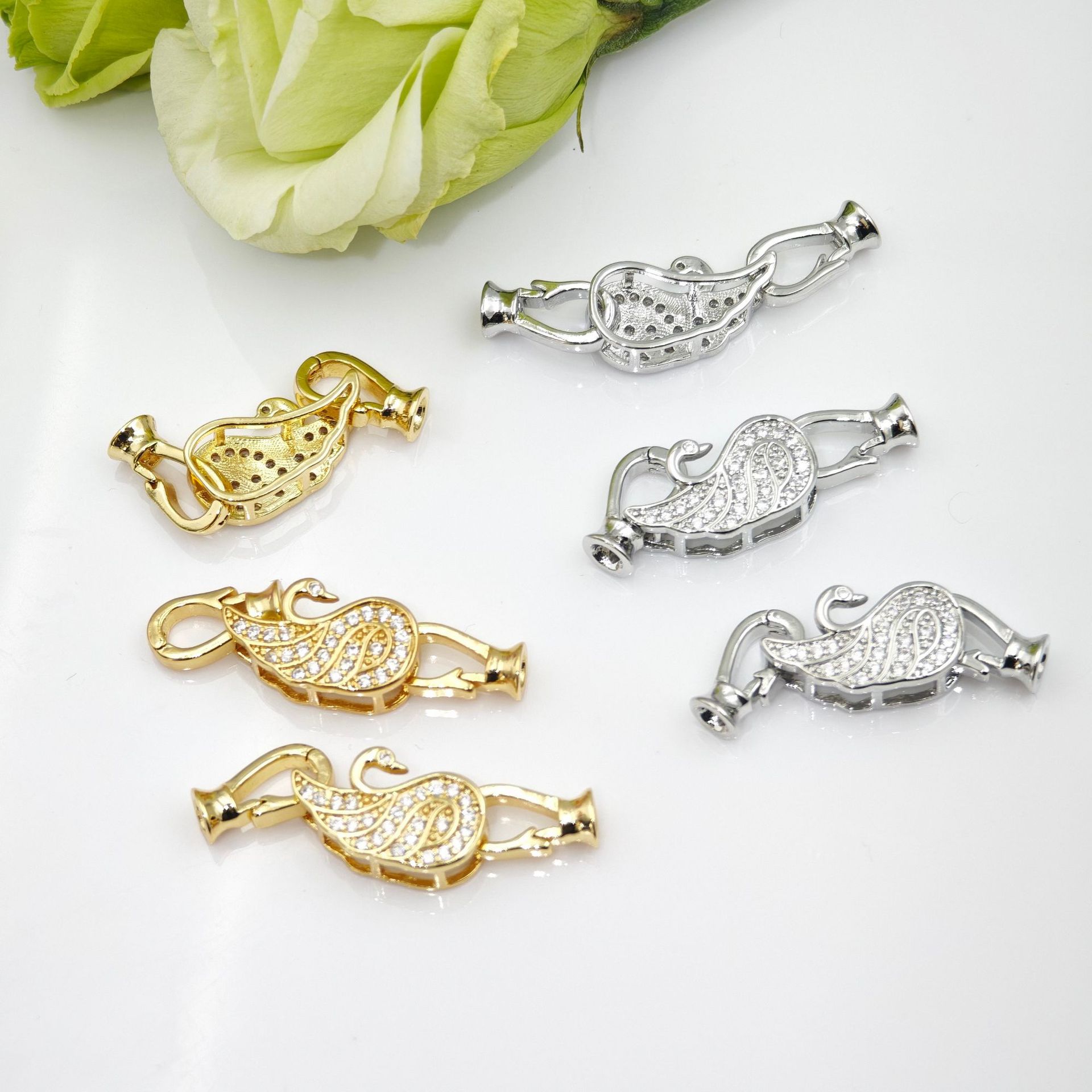 Pearl necklace buckle, cross buckle, electroplated high color retention mother-of-pearl necklace buckle, DIY bracelet, necklace buckle, D-shaped buckle pic 26