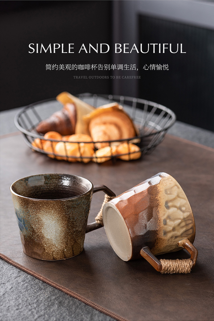 宅寂风陶瓷马克杯创意陶瓷杯跨境货源家用窑变水杯高颜值咖啡杯子详情8