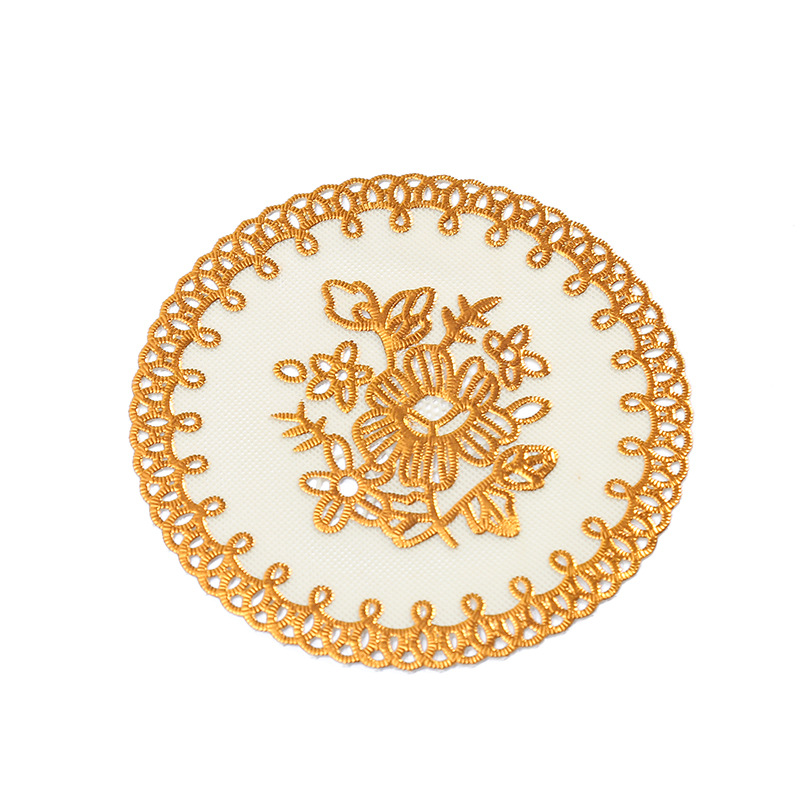 国潮跨境圆形PVC餐垫烫金印花杯垫西餐厅桌垫装饰隔热垫家用碗垫批发详情5