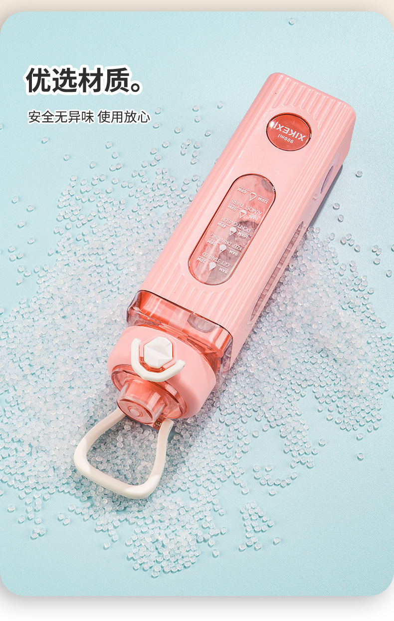 Temu亚马逊水壶弹盖手提方形水杯男户外运动直饮塑料杯学生太空杯详情6