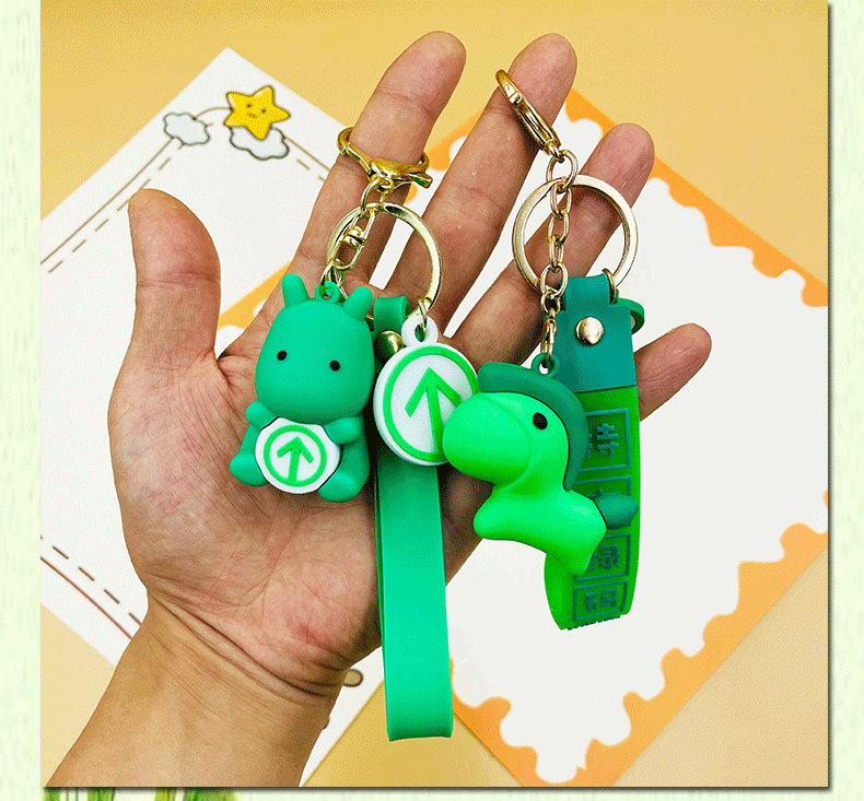 Green Horse Keychain pendant, hold Green Horse to protect Green Horse Deer Horse backpack Small pendant decoration, wholesale factory of keychain accessories in stock pic 2